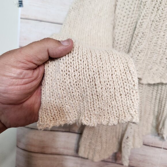 Anthropologie Sirretta Cardigan With Lace Trim Knitted & Knotted Women's Size L - Picture 8 of 16